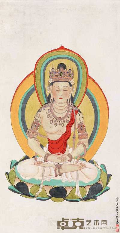 张大千 坐佛 立轴 127×65cm